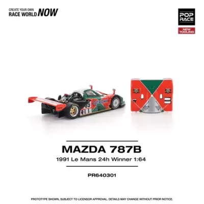 Carro Mazda 787B miniatura com caixa em fundo branco