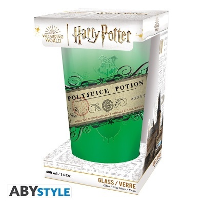 Copo de vidro verde Polyjuice Potion Harry Potter em embalagem