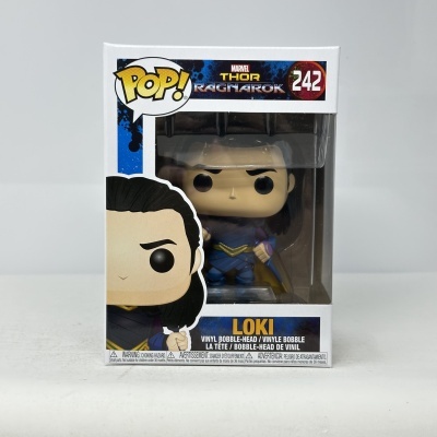 Boneco Funko Pop Loki da Marvel Thor Ragnarok na embalagem