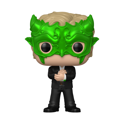 Figura Funko Pop com máscara verde e roupa preta