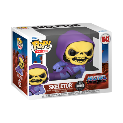 Figura Funko Pop! Skeletor de Masters of the Universe na embalagem