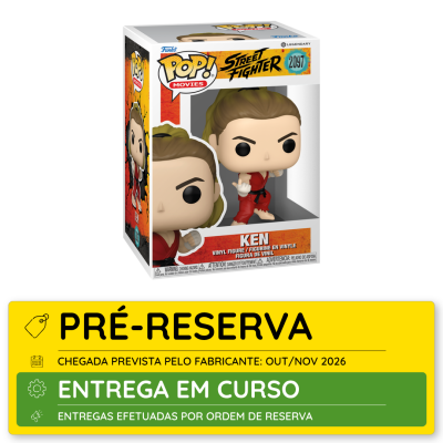 Figura Funko Pop Ken Street Fighter na caixa