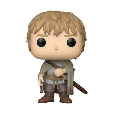 Figura colecionável Funko Pop com roupa medieval e espada