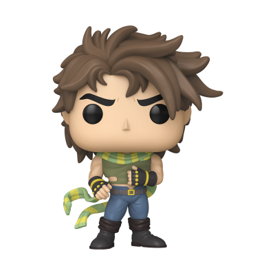 Figurine Funko Pop com cabelo castanho espetado e roupa verde, azul e preta