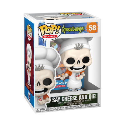 Figurinha Funko Pop! esqueleto cozinheiro Goosebumps na embalagem