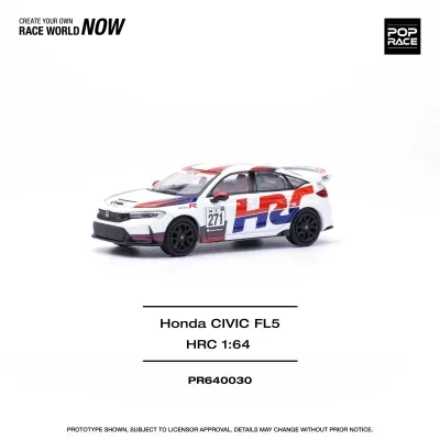 Miniatura do carro Honda CIVIC FL5 branco com decoração azul e vermelha