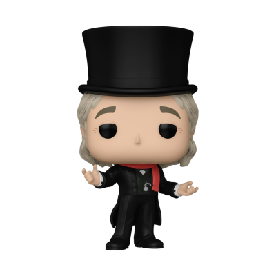 Figura Funko Pop de personagem com cartola preta e fato preto