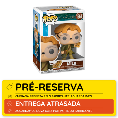 Figurina Funko Pop! Milo Atlantis empacotada com detalhes em verde e castanho
