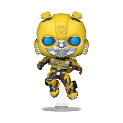 Figura Funko Pop robô amarelo com olhos azuis e detalhes cinza