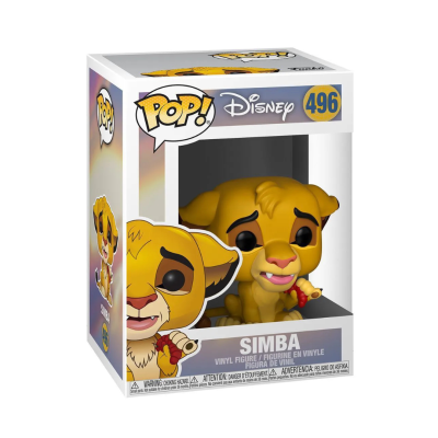 Figura Funko Pop! Simba Disney embalagem branca com número 496