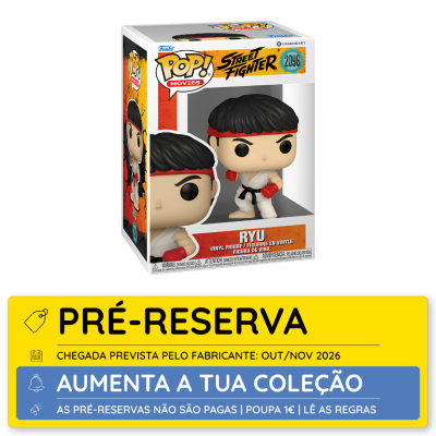 Figura Funko Pop! Ryu de Street Fighter em caixa