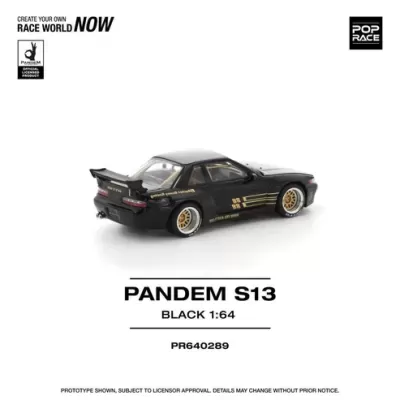 Miniatura de carro desportivo preto PANDEM S13 1:64
