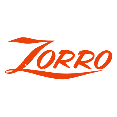 Logotipo com a palavra ZORRO em cor laranja