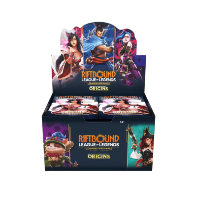 Expositor de pacotes do jogo de cartas Riftbound League of Legends Origins