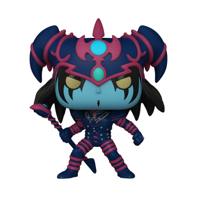 Figura Funko Pop azul com capacete azul e rosa e roupa de detalhes rosas