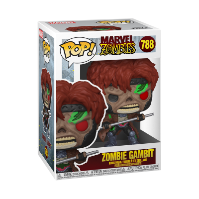 Figura Funko POP! do zumbi Gambit Marvel Zombies na caixa
