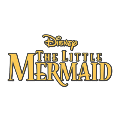 Logotipo Disney The Little Mermaid em amarelo e preto