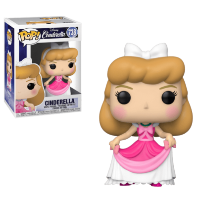 Figura Pop! vinyl da Disney Cinderella com vestido rosa e branco e caixa