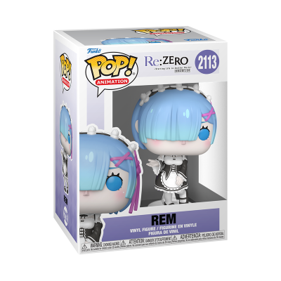 Figura Funko POP! Rem da série Re:ZERO em embalagem com iconografia da marca e número 2113