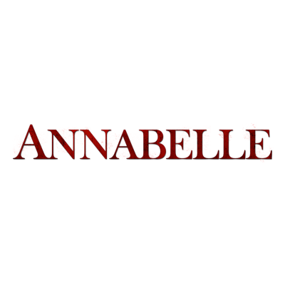 Texto ANNABELLE em letras vermelhas sobre fundo branco