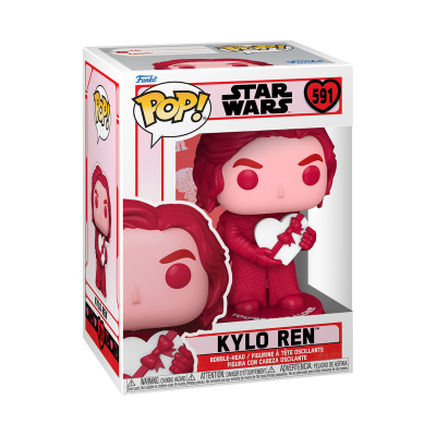 Figura Funko Pop Kylo Ren vermelha da Star Wars na embalagem