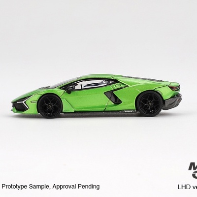 Miniatura de carro desportivo verde com detalhes pretos
