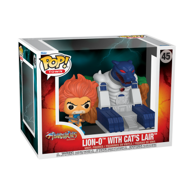 Caixa Funko POP! com figuras Lion-O e toca do gato ThunderCats