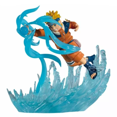 Figura de ação Naruto com efeitos azuis translúcidos em base e mãos