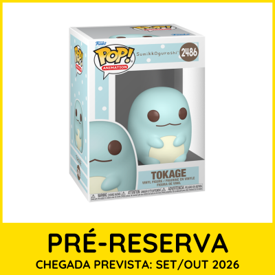 Funko Pop! Animation vinyl figure Tokage azul claro na caixa com fundo azul claro e bolinhas brancas