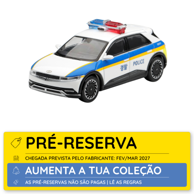 miniatura de carro de polícia branco com luzes vermelhas e azuis
