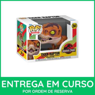 Funko Pop Tiger Raptor Jurassic Park em caixa