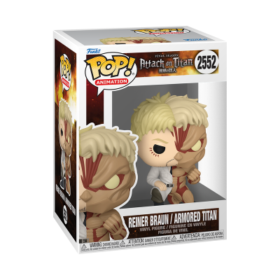 Funko Pop! Animation Reiner Braun / Armored Titan Attack on Titan vinil em embalagem translúcida