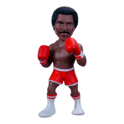 Boneco de boxeur com luvas vermelhas e calções com texto
