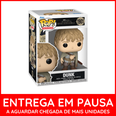 Boneco Funk Pop! de vinil personagem Dunk com roupa medieval na caixa