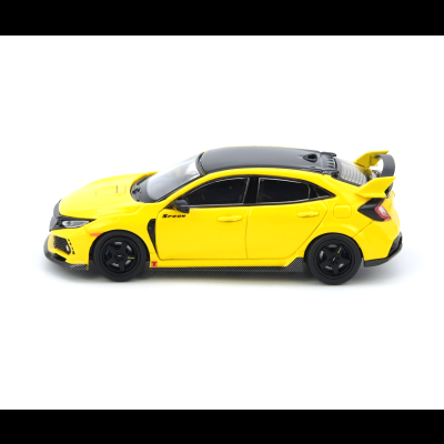 Modelo de carro desportivo amarelo e preto em escala