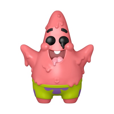 Boneco de Patrick cor-de-rosa com calças verdes e manchas roxas