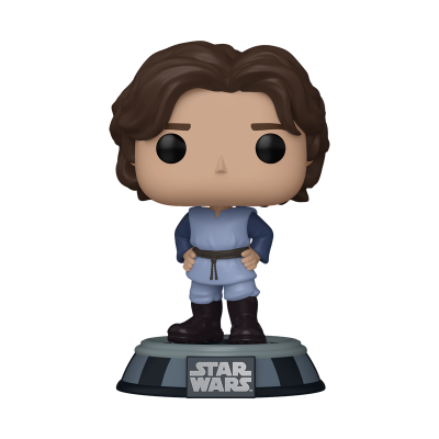 Figura Funko Pop Anakin Skywalker de Star Wars com roupa azul e base preta.