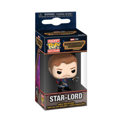 Figura chaveiro Star-Lord de Guardians of the Galaxy na embalagem Pocket Pop!