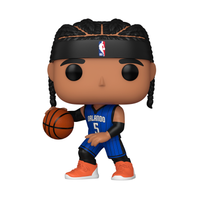 Boneco Funko Pop de jogador de basquetebol da equipa Orlando com bola de basquetebol