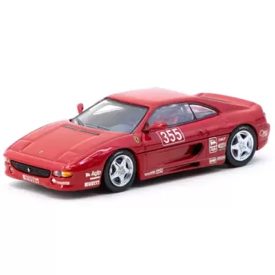 Miniatura de carro desportivo vermelho com números e autocolantes