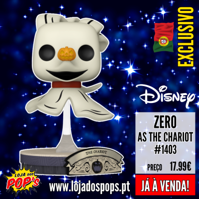 Figura Funko Pop do personagem Zero com nariz de abóbora e base decorativa