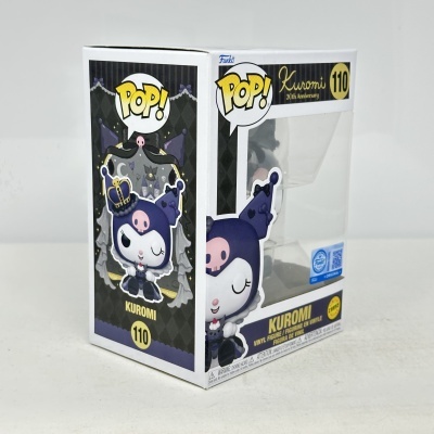 Embalagem Funko Pop! Kuromi 110 com figura visível pela janela transparente.