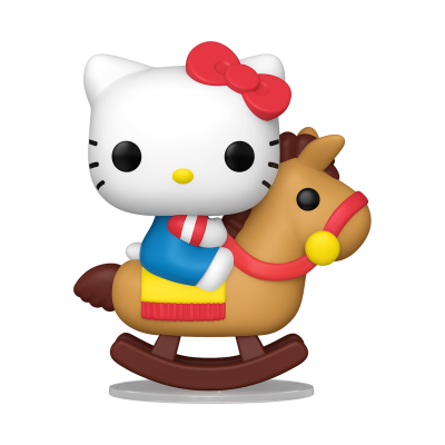 Figurinha vinil Hello Kitty com cavalo baloiço