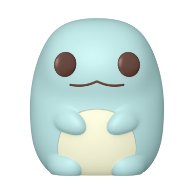 Brinquedo azul claro com barriga creme e olhos castanho escuro