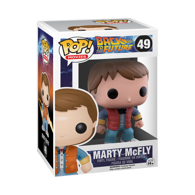 Figura Funko Pop! Marty McFly em caixa transparente