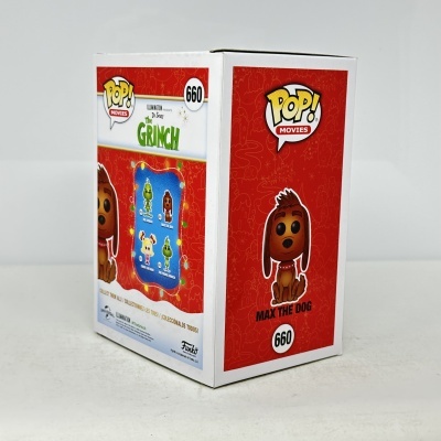 Caixa de boneco Funko Pop! Max the Dog da série The Grinch número 660