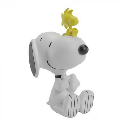 Figura decorativa Snoopy e Woodstock em plástico, fundo branco