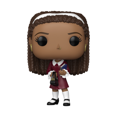 Figura colecionável Funko Pop de personagem com vestido vermelho e cabelo trançado