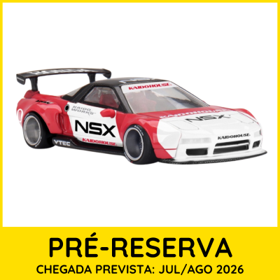 Miniatura de carro desportivo vermelho e branco modelo NSX