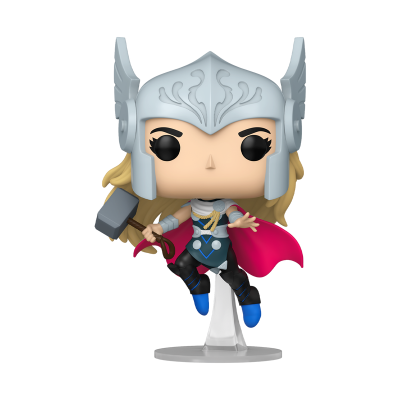 Figura Funko Pop de Thor com capacete prateado e capa vermelha